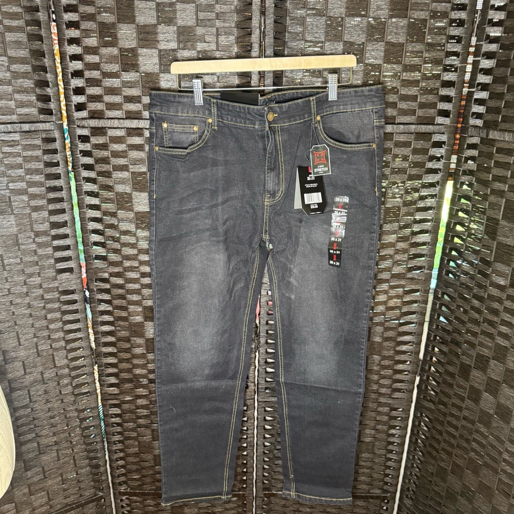 Blu Rock Denim Jeans SIze 36x31 NWT Jet Black